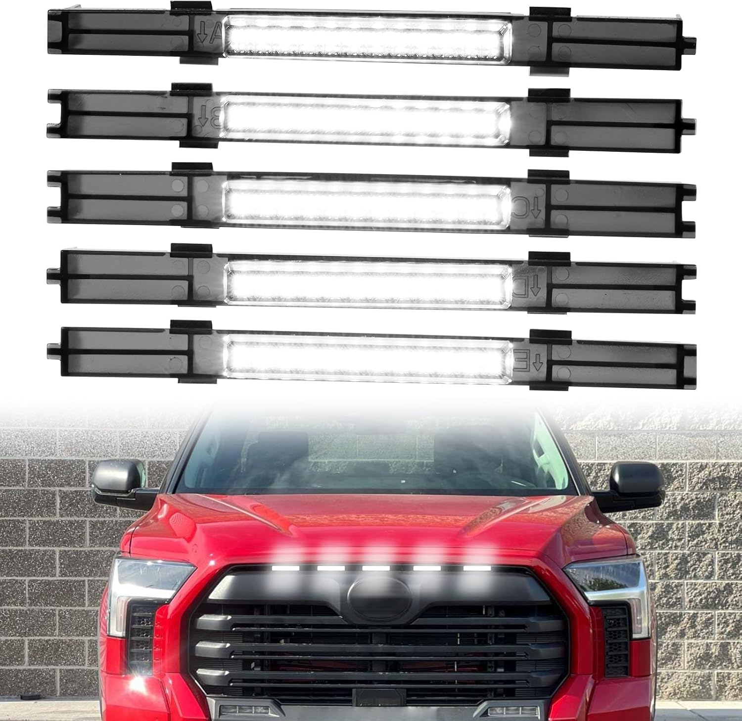 Led Grille Grill Lights for Toyota Tundra Limited SR SR5 2022 2023 2024 Front Grille rapt0r Lights For 22 23 24 Tundra accessories (White Led)