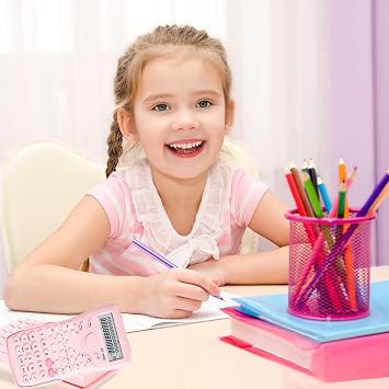Scientific Calculators Maths Set Protractor and Compass - Set for Geometry with Rulers and Two Set Squares and Scientific Calculators,240 Functions 2 Line 10+2 Digits,Desk Math for School - Pink