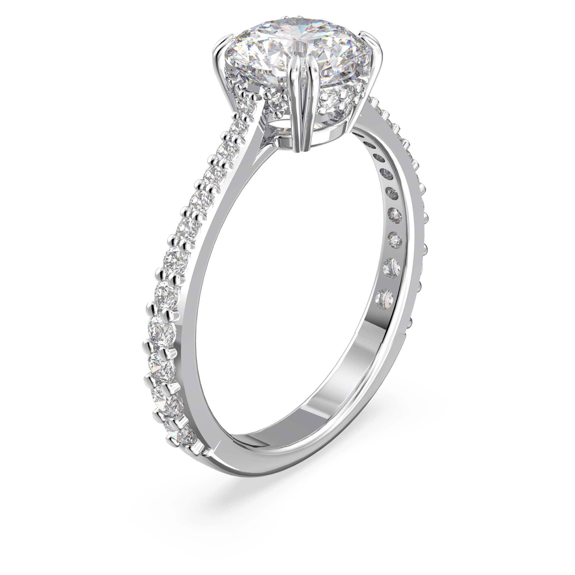 Swarovski Stilla Kollektion Ring-Set (2), Rundschliff, Weiß, Rhodiniert