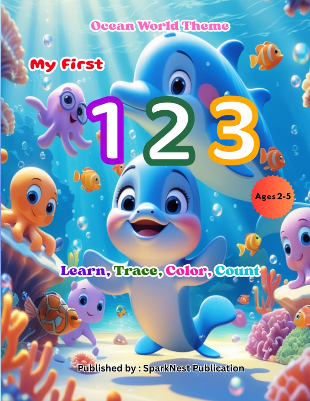 My First 123: Ocean World Counting and Coloring Book for Kids (Ages 2–5): Learn, Trace, and Color Numbers with Cute Ocean Animals • Early Learning ... First 123 – Count, Learn & Color the Numbers)