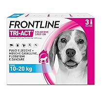 FRONTLINE Triact, 3 Pipette, Cane M (10-20Kg), Antiparassitario per Cani e Cuccioli di Lunga Durata, Protegge il Cane da Pulci, Zecche, Zanzare, Pappataci e Leishmaniosi, Antipulci 3 Pipette