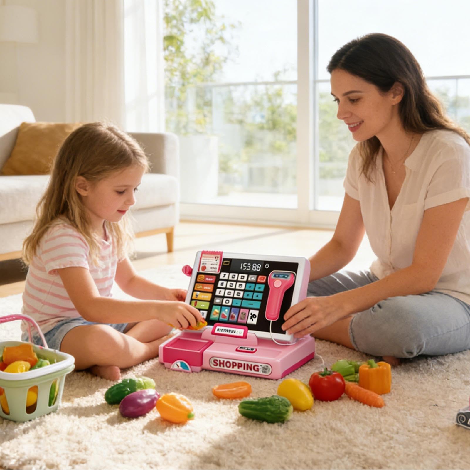 Cassa Registratrice Giocattolo Per Bambini Set Di Negozio Di Alimentari