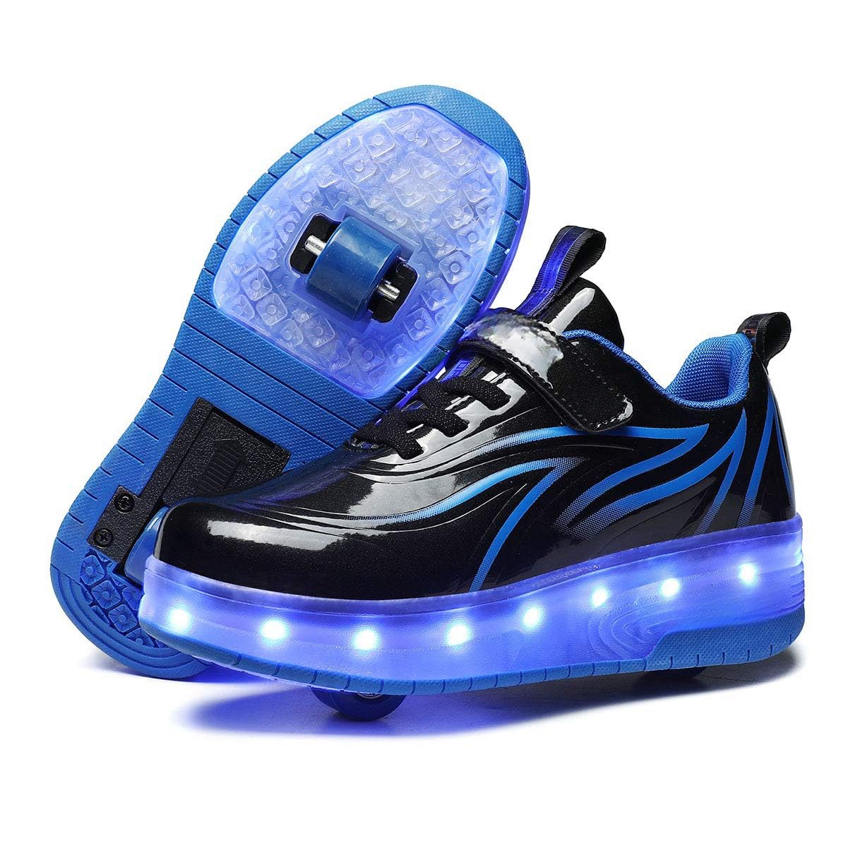 THE WHITE SHOPKids Roller Skate Shoes with Single Wheel Shoes Sport Sneaker LED