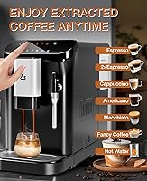 Vista 7 de Zstar Máquina de café expreso totalmente automática con espumador de leche, cafetera de café expreso profesional con molinillo, operación de un solo