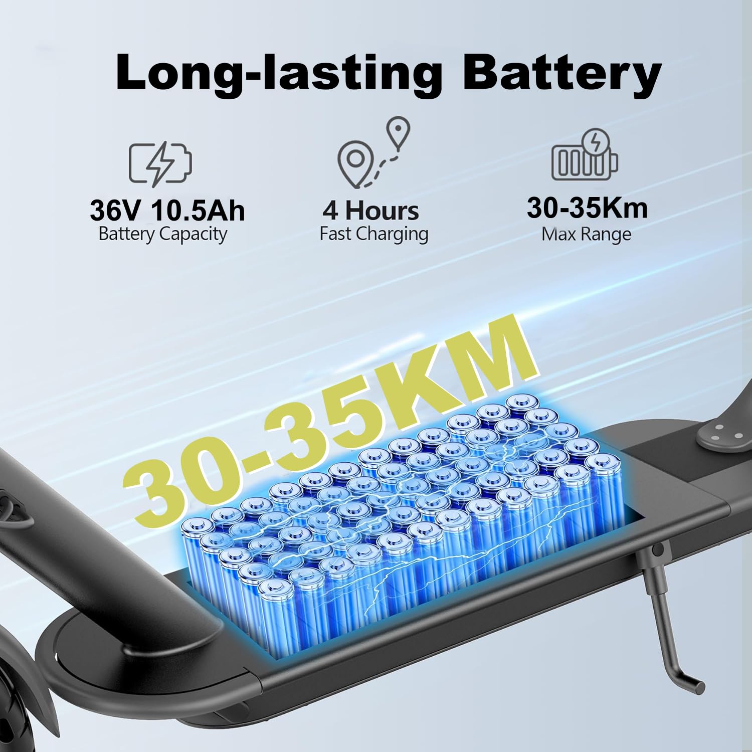 Monopattino Elettrico Adulto, Velocità Fino a 25 Km/h, 25/35Km di Autonomia, 8.5" Pneumatici Solidi, Carico massimo 120 kg, Doppia frenata