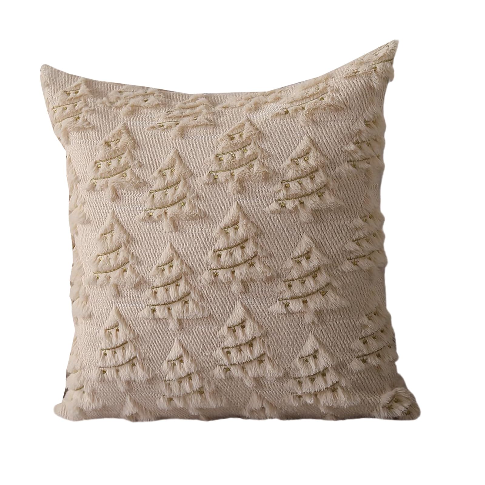 Msioytog Throw Pillow Case Christmas Embroidered Pillowcase Festive Soft Polyester Durability for Home Holiday Decoration Christmas Themed Embroidered Cushion Sleeve