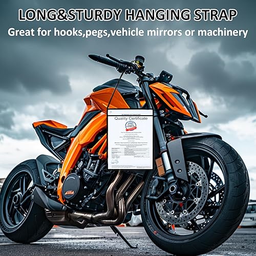 Miniatura 6 de 30 soportes para boletos de trabajo de 10 x 14 pulgadas con correa para colgar, soporte transparente para boletos de trabajo en ambos lados para