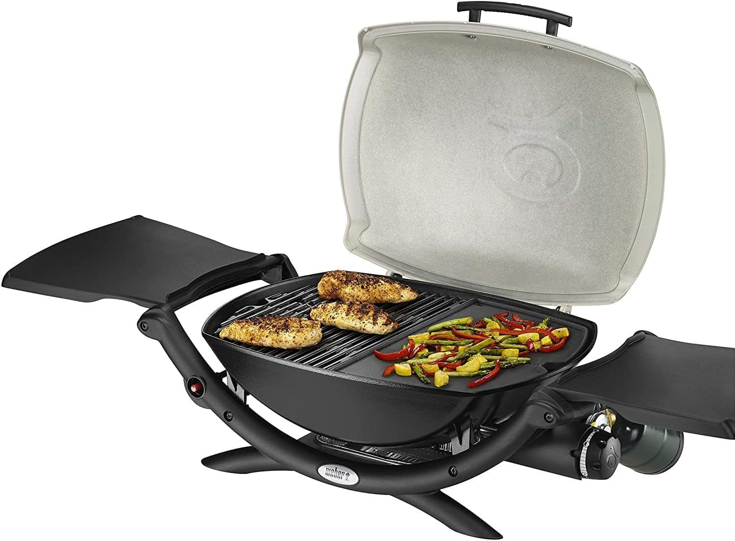 6559 Piastra in ghisa di ricambio per barbecue Weber Q200 Q220 Q240 Q260 Q2000 Q2200 Q2400 barbecue a gas,38,9 cm padella accessori per barbecue Weber Q