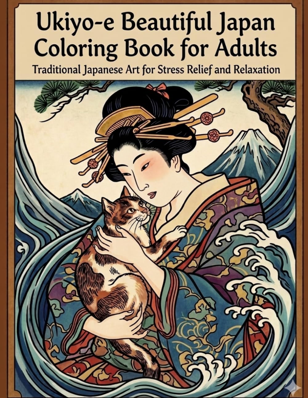 Ukiyo-e Beautiful Japan Coloring Book for Adults: Traditional Japanese Art for Stress Relief and Relaxation: Japanese Art / Woodblock Print / Stress Relief / Mindfullness / Ukiyo-e Beautiful Japan