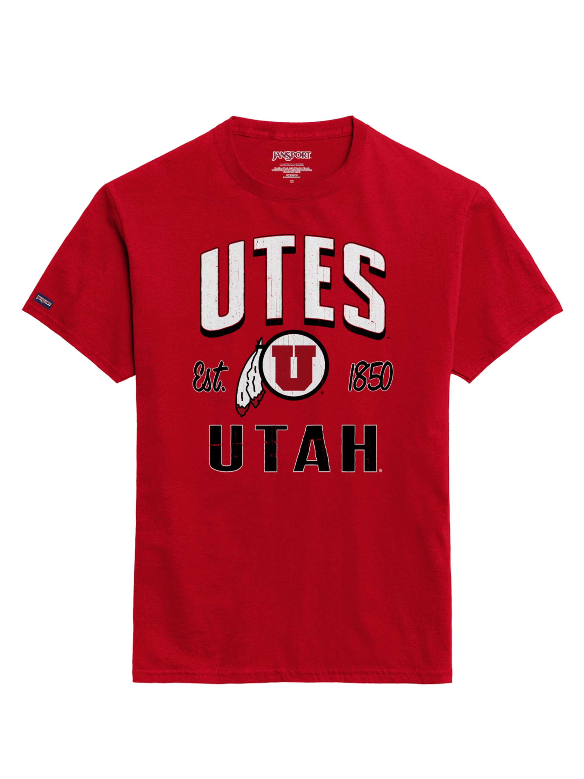 JanSport NCAA Officially Licensed Campus Short Sleeve T Shirt for Men, Soft &amp; Breathable Pre-Shrunk Cotton Crewneck T Shirt