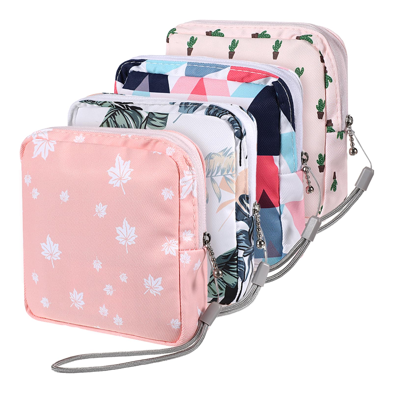 4 Pack Portable Sanitary Napkin Storage Bag Samll Period Pouch for Purse Sanitary Pad Storage Bag Cute Menstrual
