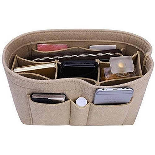 ZTUJO Purse Organizer Insert, Felt Bag Organizer For Handbag Purse Organizer,13 Colors, 6 Size (Large, Beige)