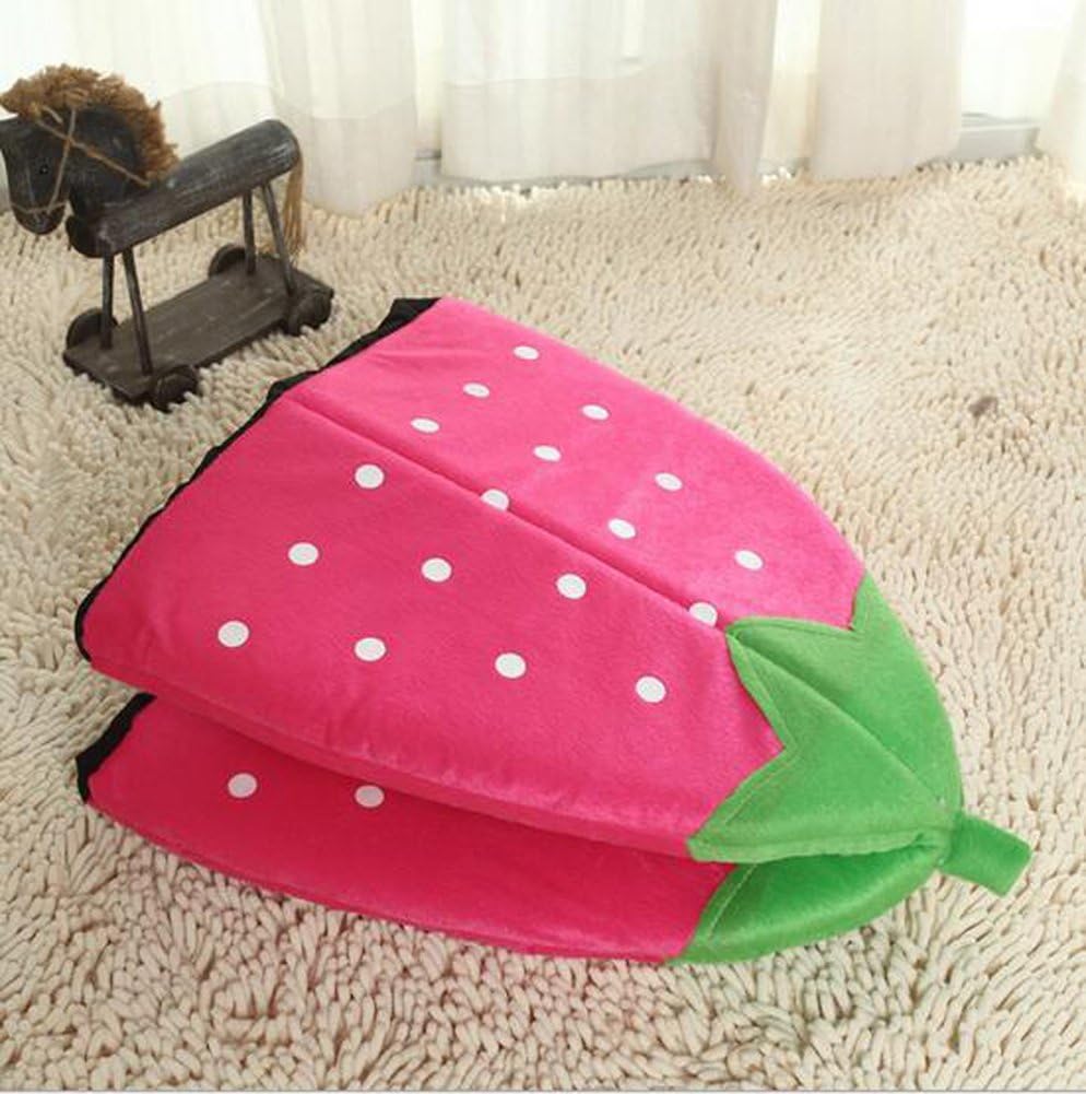 review Soft Strawberry Pet Dog Cat Nest Bed House Kennel Doggy Fashion Cushion Basket
