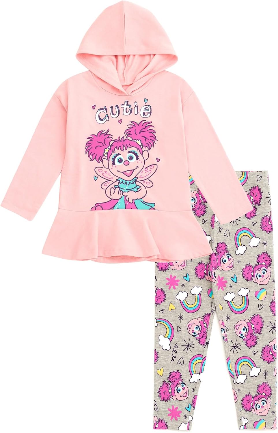 Sesame Street Rainbow Fleece Hoodie and Leggings Outfit Set Infant to Toddler