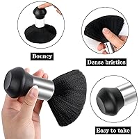 Vista 4 de FEBSNOW Capa profesional de corte de cabello con cepillo para el cuello, capa de peluquería de salón, accesorios de corte de cabello (rayas negras)