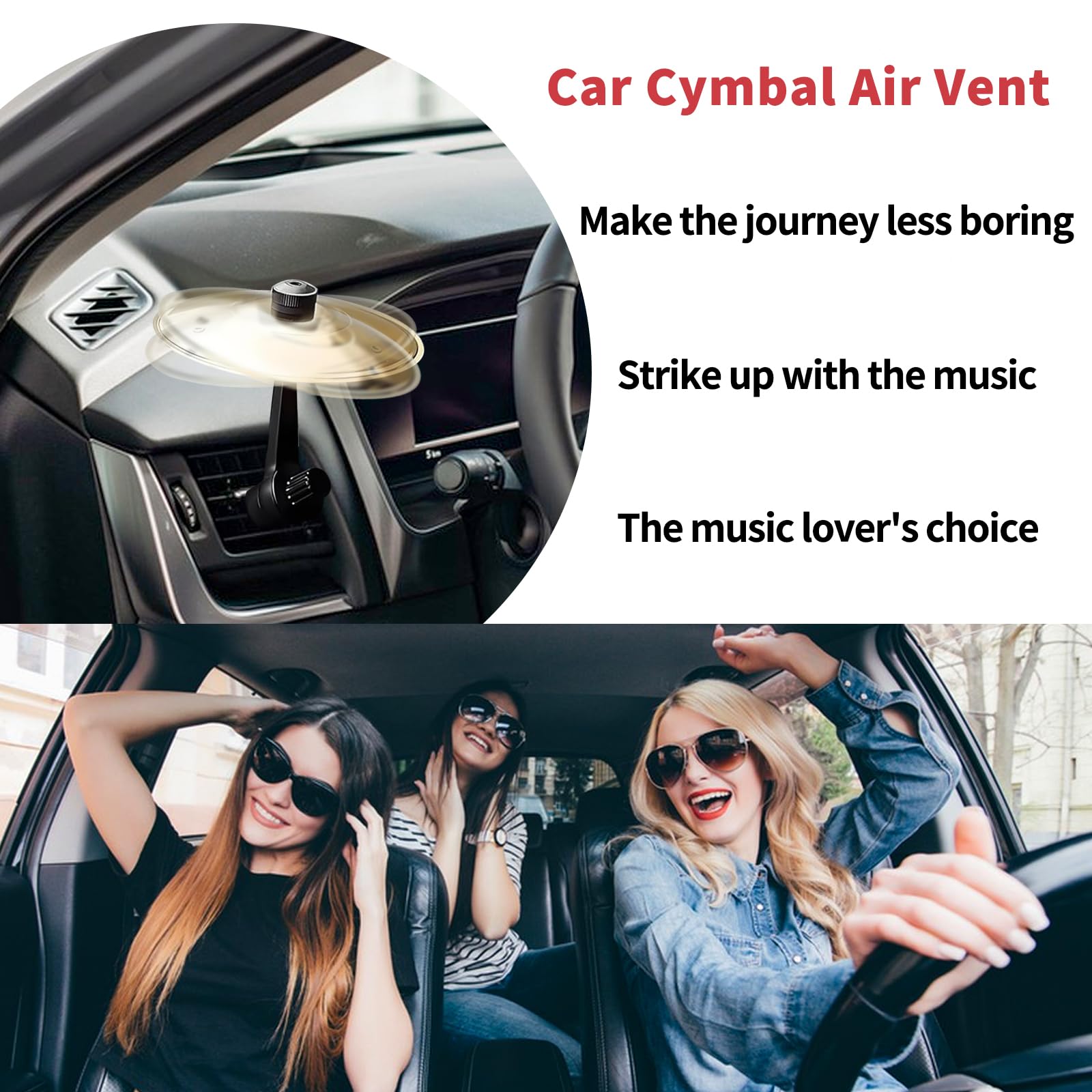 Car Cymbal Air Vent, Car Crash Cymbal, Drum Cymbal, Ingenious Design, Suitable for Various Car Air Vents For Music Lovers - Image 3