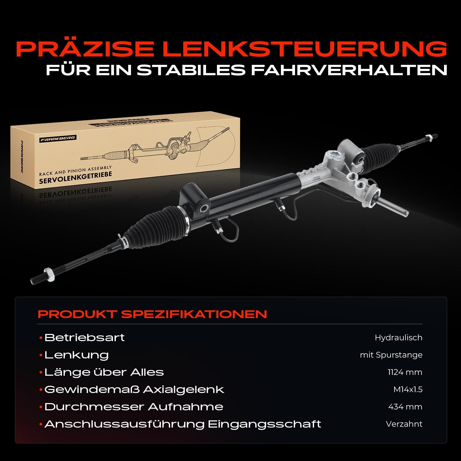 Frankberg Lenkgetriebe Servolenkgetriebe Hydraulisch für Linkslenker Kompatibel mit Astra H L48 1.6L-1.9L 2004-2014 Astra H Caravan L35 1.4L-2.0L 2004-2014 Astra H Astra J Zafira B Replace# 93179548