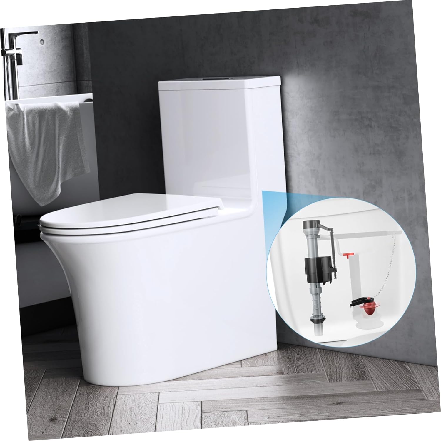 2Sets Toilet Tank Repair Kit of Toilet Float Valve Flapper Replacement Easy Installation Height Durable Construction for Residential Commercial Use