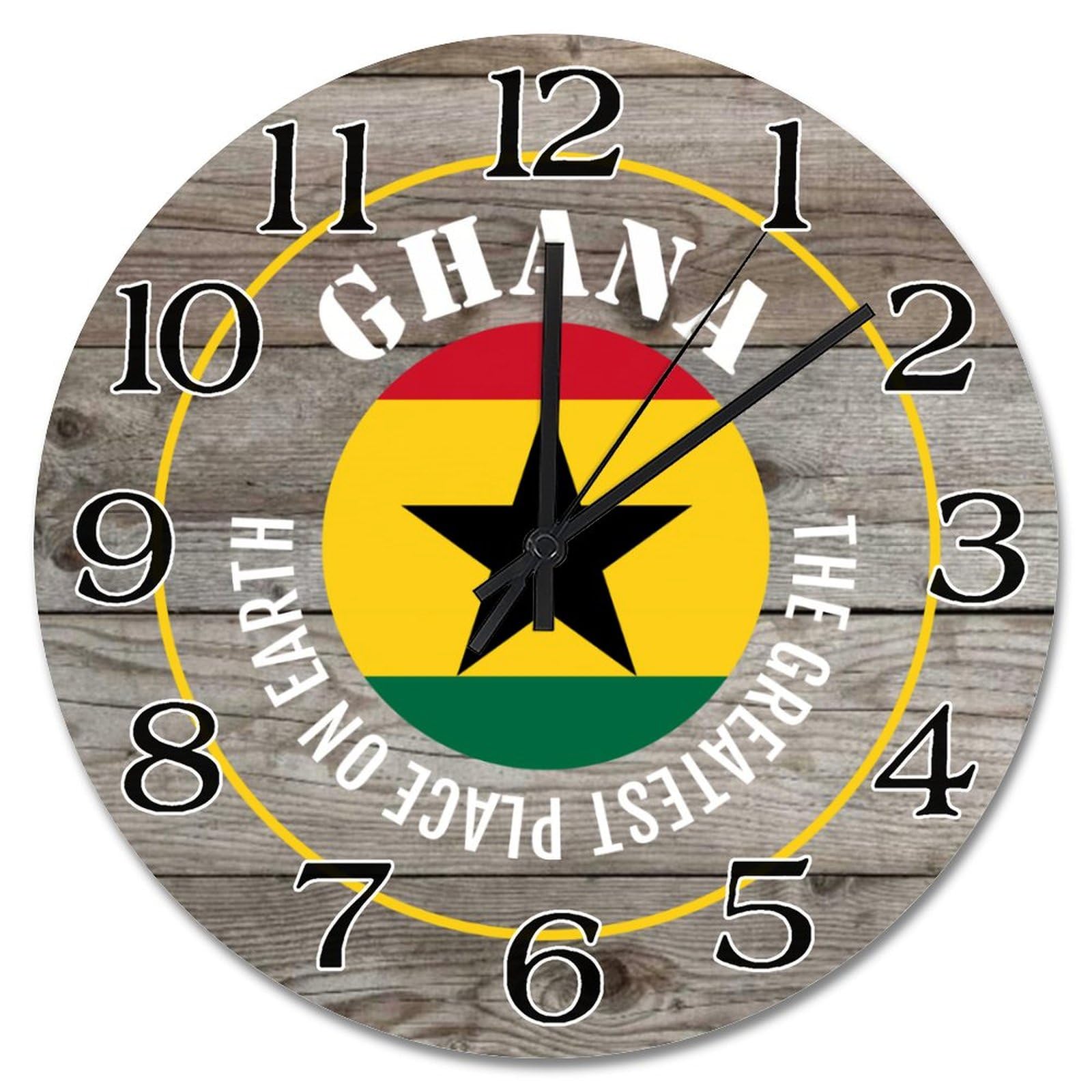 Horloge murale Ghana bois 38,1 cm design d'exception