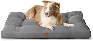 BEDSURE waschbares Hundebett Oxford für Große Hunde, 111x89cm grau