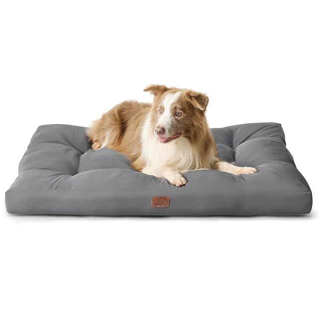 Bedsure Cama Perro Lavable Grande, 111x89x9 cm Gris