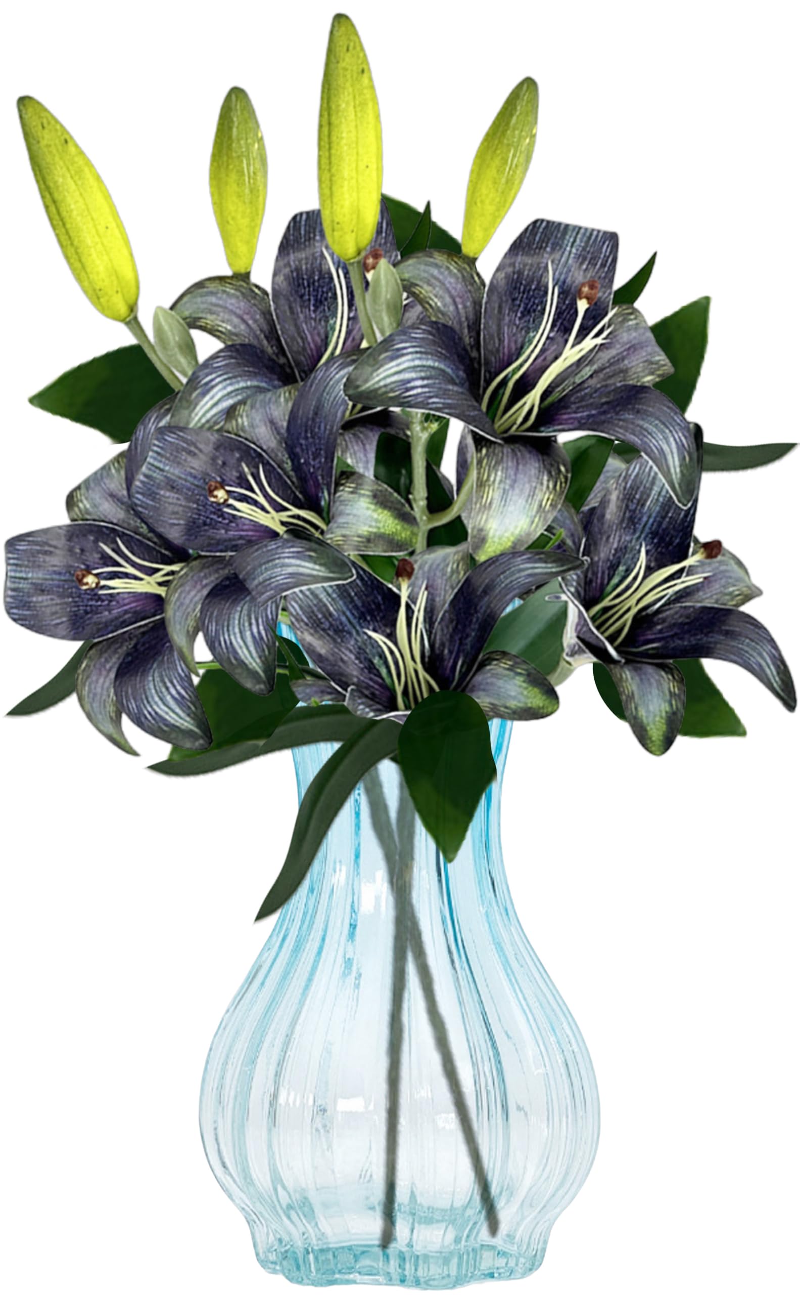 astylishome Faux Flowers for Outdoor Planters Craft - 2pcs Artificial Bouquet Realistic Silk with Stems 4819