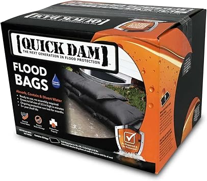 Quick Dam Water Activated Flood Bags 1ft x 2ft, 20-Pack | QD1224-20