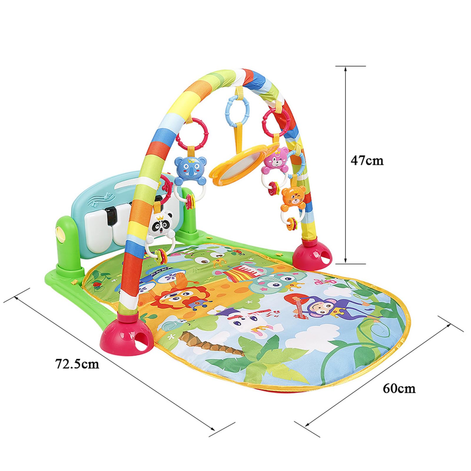 Homewell 4 En 1 Estera De Fitness Musical Para Bebé Con Juguetes Desmontables, Estera De Despertar Y Juegos Con Luzy Música (verde,S6)