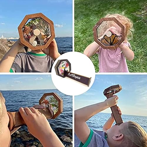 Miniatura 5 de Caleidoscopio personalizado de madera natural para niños, kit clásico giratorio de madera mágico al aire libre, giratorio y ecológico, el mejor