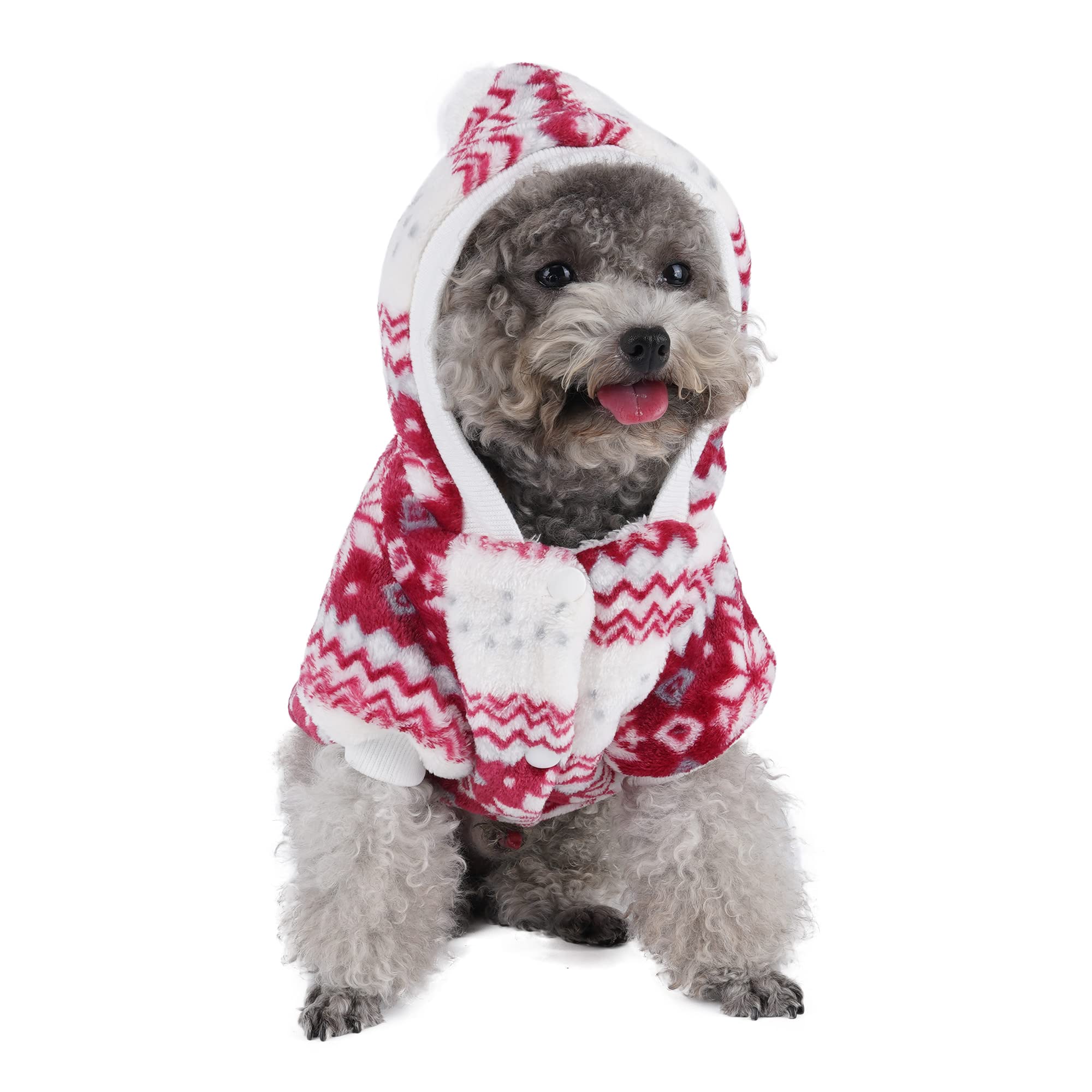 Mogoko - Chaqueta de Forro Polar para Perro o Gato con Capucha, Abrigo cálido para Invierno y Clima frío