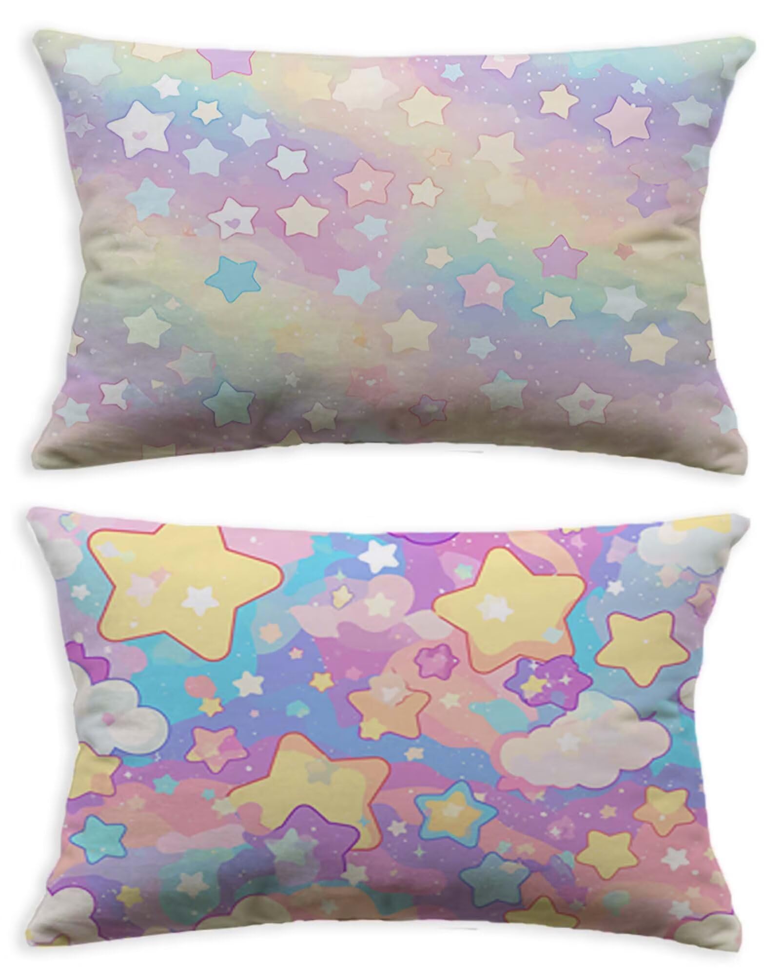 Taie Oreiller 70x90 Lot de 2 Impression Recto Verso Protège Oreiller Velours