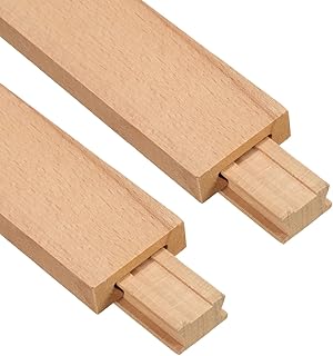 uxcell 2 Sets Wooden Drawer Slides, Classic Wood Center Mount Guide Track, Wood Drawer Glides Bottom Rails Replacement Kit, 13-3/4" (35 CM)