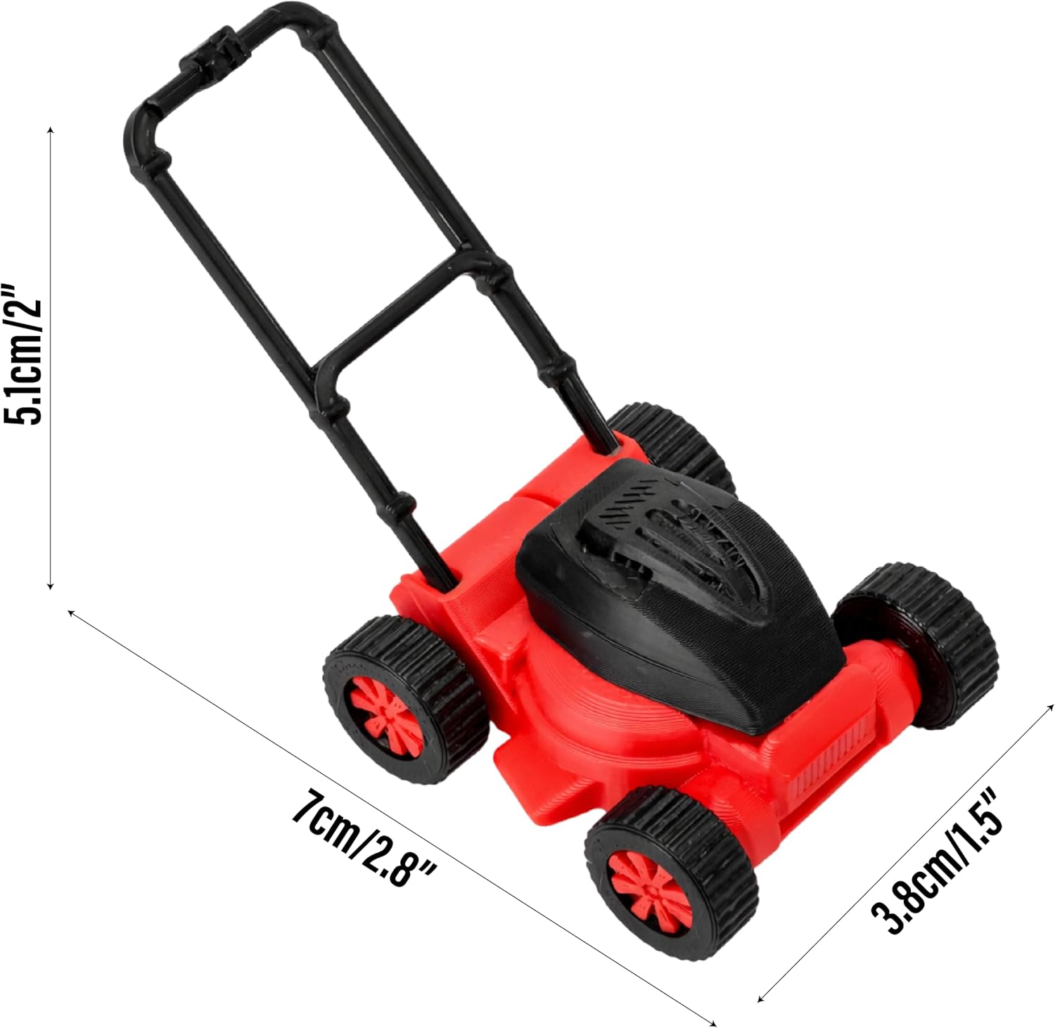 Miniature Dollhouse Lawnmower Model for 1:18 Scale, Creative Red Lawn Mower Mini Ornament Decoration, Realistic Compact Lightweight Decor for Doll House Home Festival Scenes image 2
