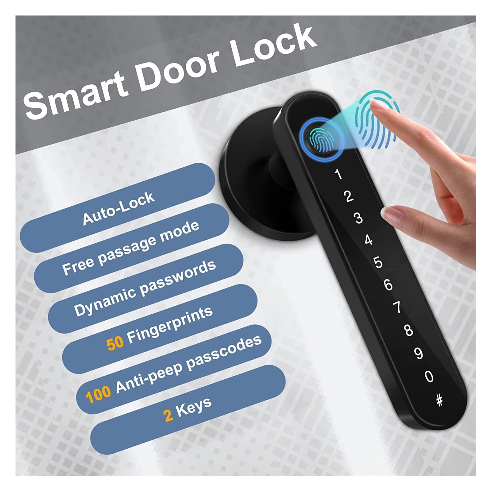 Serrure Connectée Biométrique Empreinte Digitale, Clavier