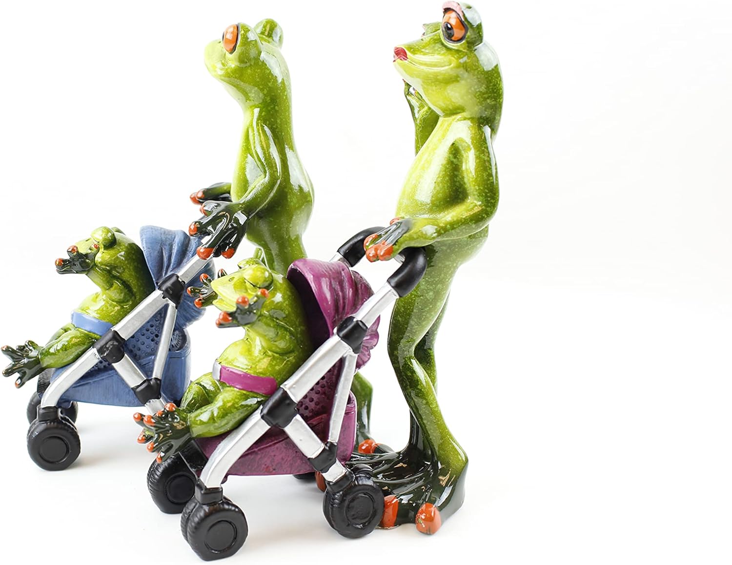 usamjtable Novelty Funny Frog Figurines ~ Tabletop Statue Home Decor (G16617)… (Mom Daddy Stroller)