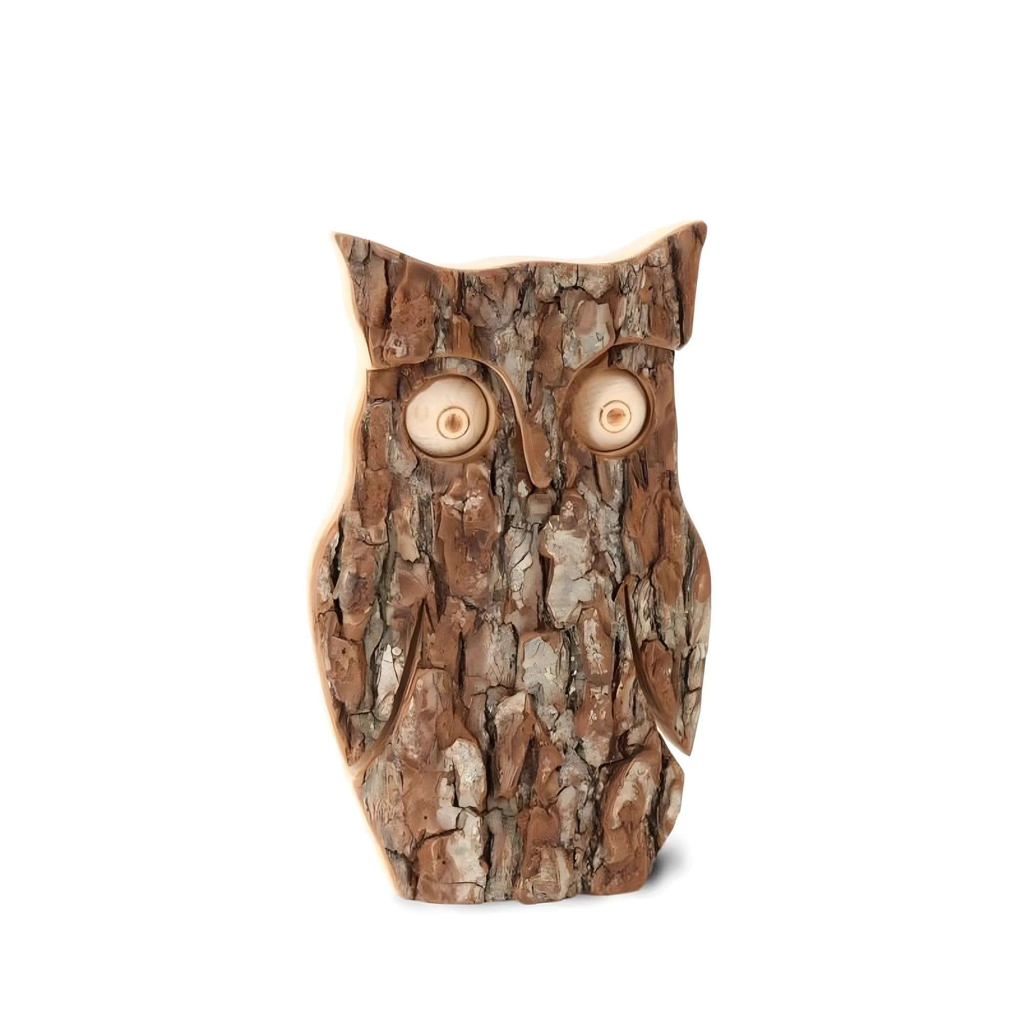 Dolfi | Owl Carved in Wood 24 cm 24 cm | Natural Wood in Val Gardena | Nativity Figure