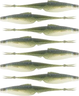6TH SENSE Flush 5.2 Soft Jerkbait – Realistic Fin Details, Keel-Style Belly, Built Weed Guard, Perfect for Stout Wide-Gap 5/0 Hook – 5.2inch (8/pk) - Made in The USA