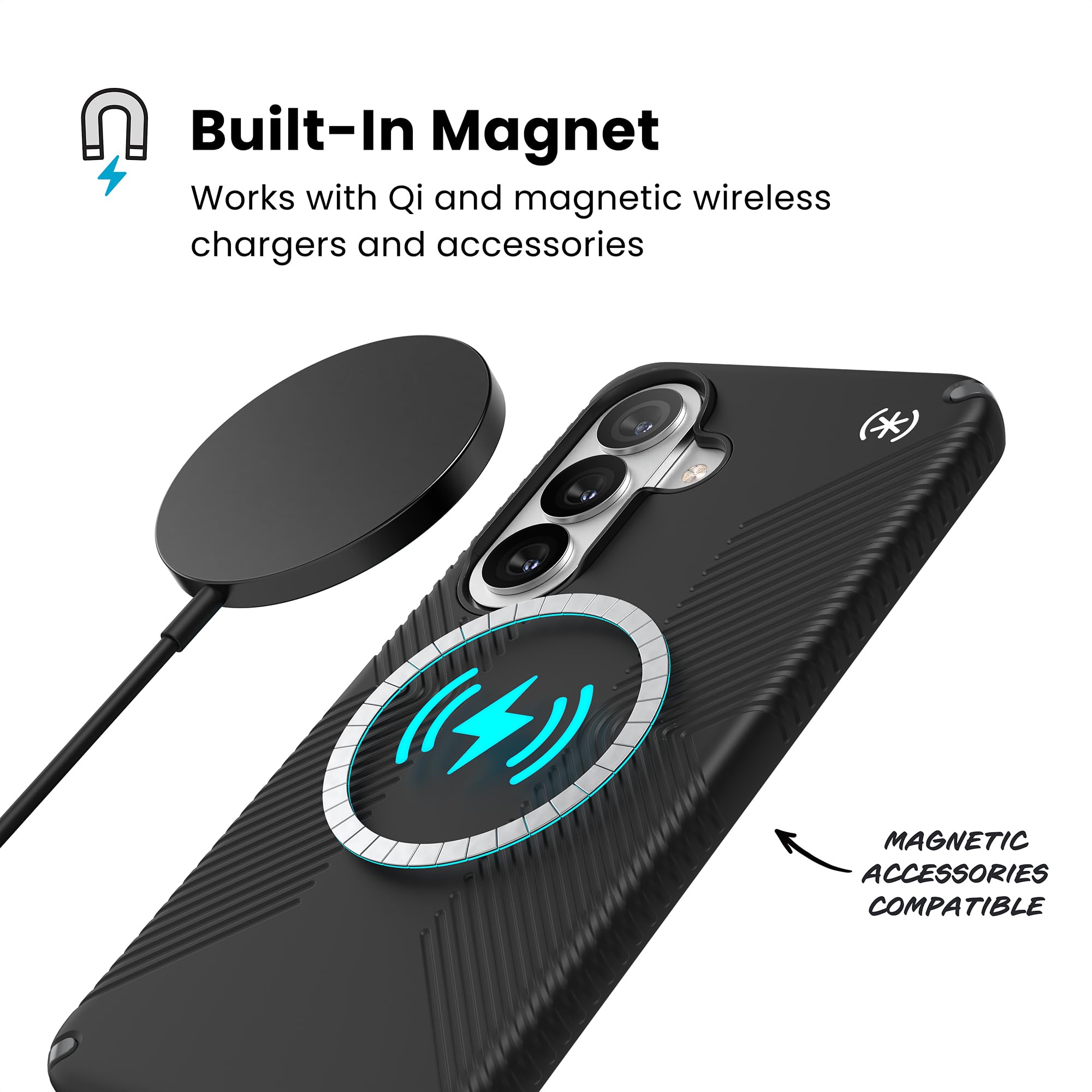 Speck Samsung Galaxy S26 Presidio2 Grip + Magnet Case - Schwarz/Schiefergrau