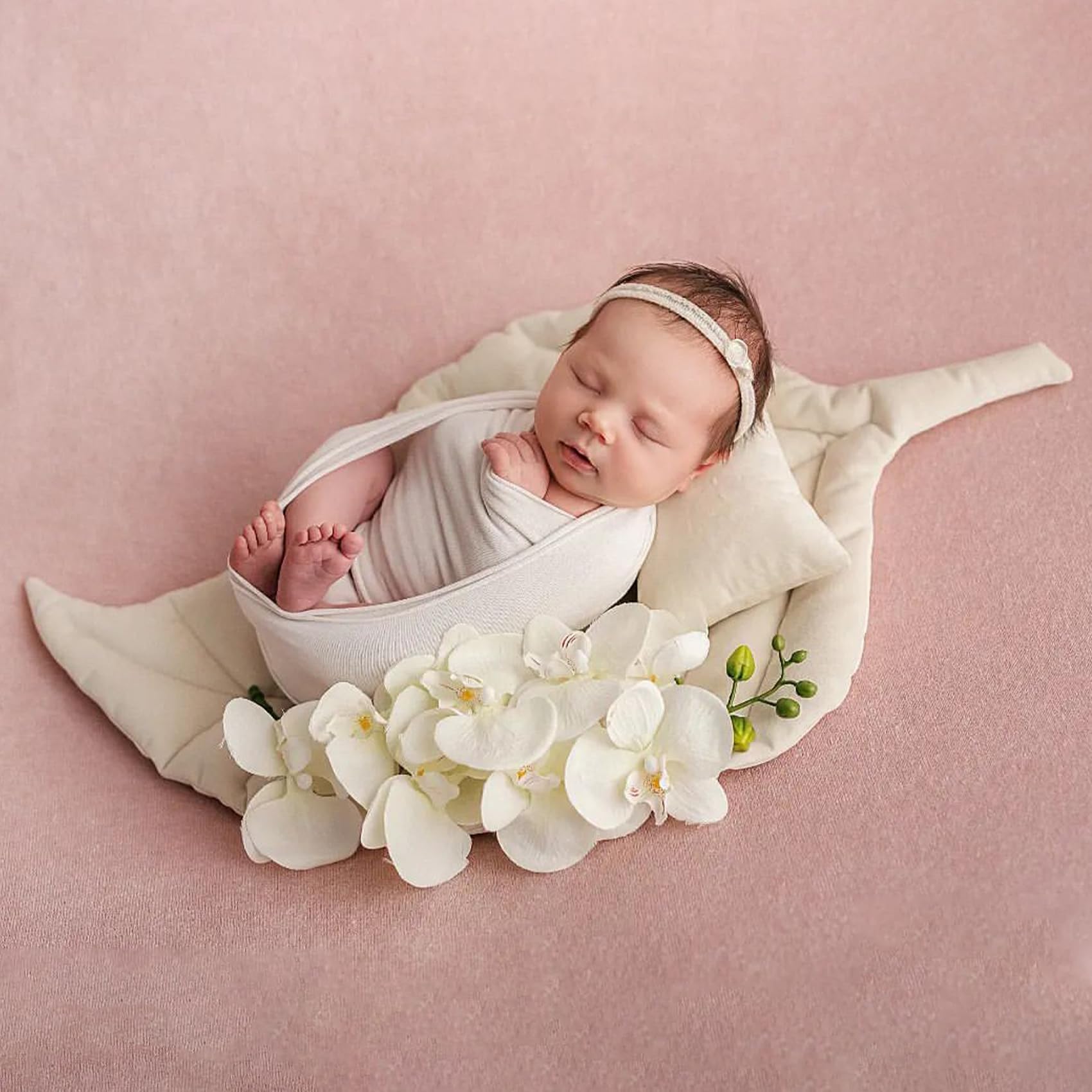 Ensemble de feuilles de coussin pour nouveau-né - Pour séance photo de bébé - Coussin de feuilles - Tapis de chambre d'enfant - Tapis de sol pour studio photo