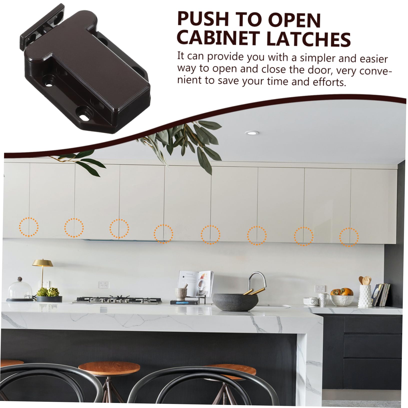 Artibetter 15pezzi Serrature Automatiche Per Armadi Da Chiusura Spinta Per Porte Senza Maniglie Compatibile Con Armadietti e Facile Installazione e Utilizzo