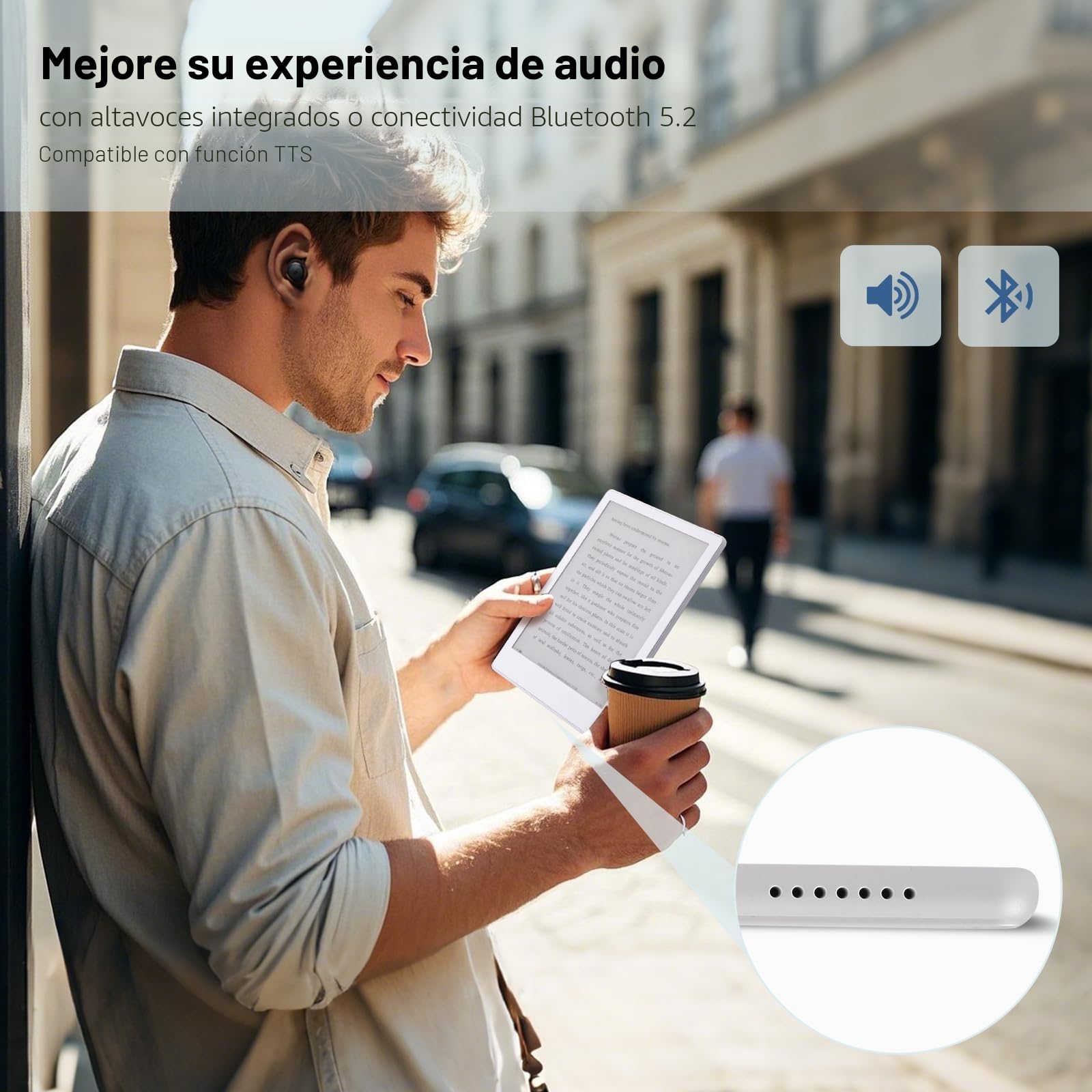 Meebook E-Reader M8 | Pantalla 7.8' Eink Carta | Luz Inteligente 300PPI | Android 14 | Procesador Octa Core | Micrófonos y Altavoces Duales | Soporte Play Store | Escritura Manual | 4GB+64GB | Blanco