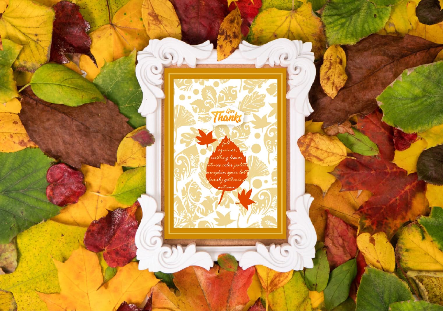 arriettycraft Autumn Silhouette Leaves Silicone Clear Stamp Maple Leaf with Text Transparent Silicone Stamp Ginkgo Oak Leaves with Swirls Rubber Stamp for Scrapbook Journal Card Making - Image 3