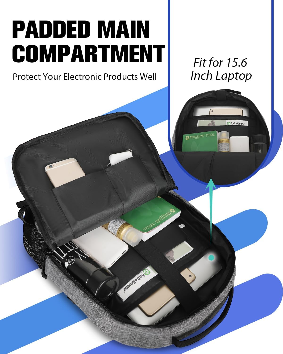 WOLT Skateboard Backpack, 15.6 Inch Laptop Backpack for Men Women, Sports Backpack with Ball Holder - Image 3