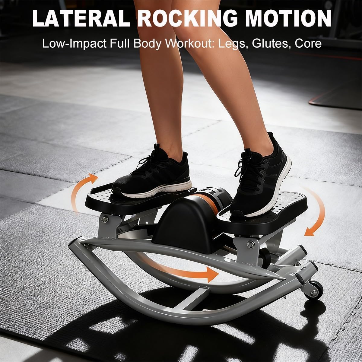 FYYSJW Side-to-Side Steppers for Exercise at Home, Compact Lateral Rocking Fitness Stepper,Mini Stepper for Full Body Workout,Portable Foldable U-Shaped Rock Stepper with 220LBS Weight Capacity