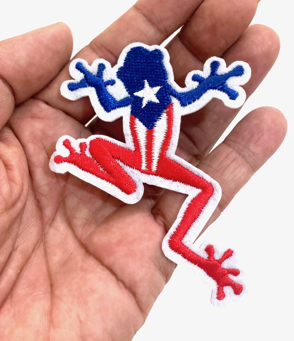 2Pcs Puerto Rican Flag Frog Embroidered Patch - Iron On Or Sew On For Clothes, Hats, Bags - View #10