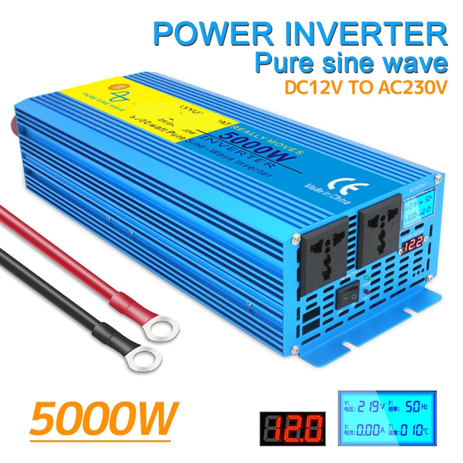 Inverter a onda sinusoidale pura Inverter a onda sinusoidale pura DC 12v / 24v a CA 220 3000W 4000W 5000W Volt Convertitore display a LED Trasformatore Car Inversor Energia solare(3000W 12V 50Hz)