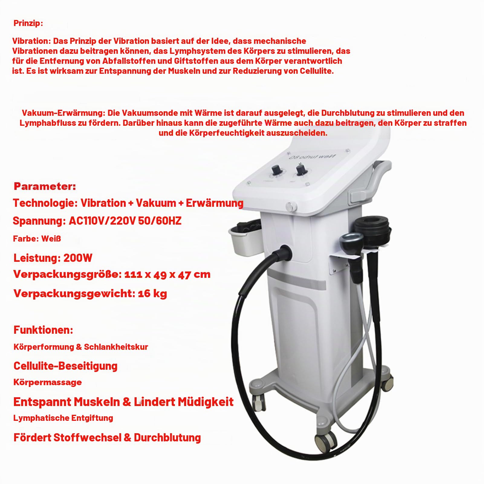 Körperformungsmassage 8G Turbo-Muskelvibrationsmassage G8 Vakuum-Unterdruck-Körperformungsmaschine Anti-Cellulite-Massage-Schlankheitsinstrument