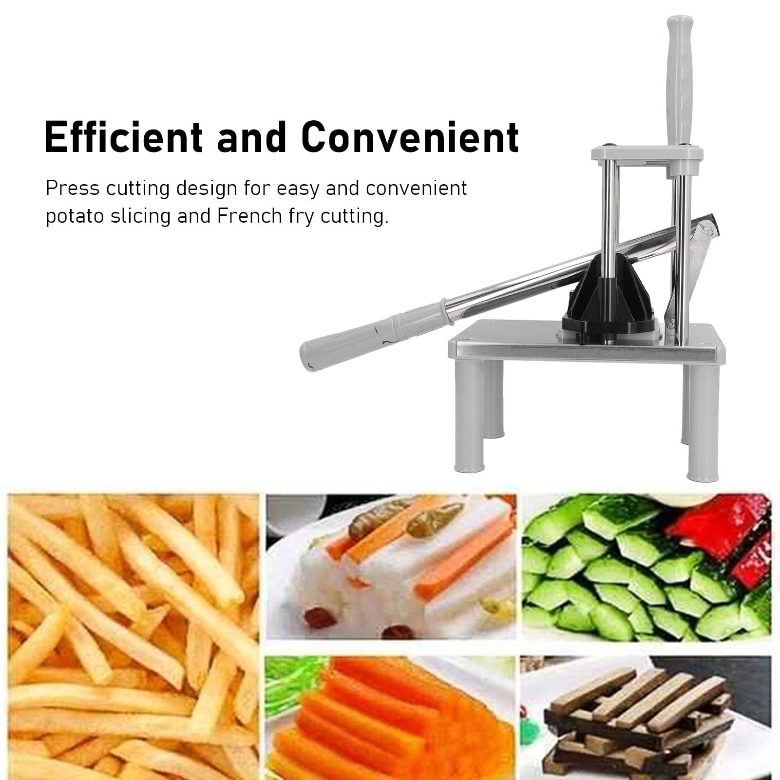 TOPINCN Cortador de Verduras y Frutas con Cuchillas de Acero Inoxidable para Patatas Fritas, Picador de Patatas para Cocina Hogar, Diseño de Prensado Fácil para Corte Preciso y Consistente
