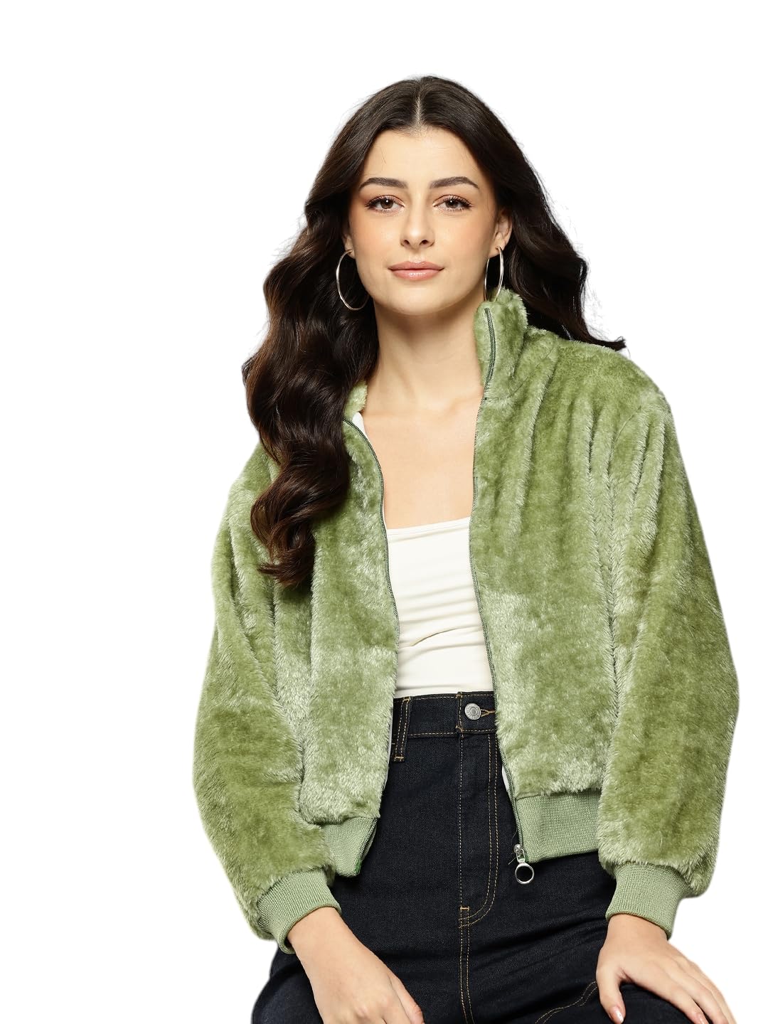 aarika Womens Yellow Colour Solid Fur Jacket-picture-36