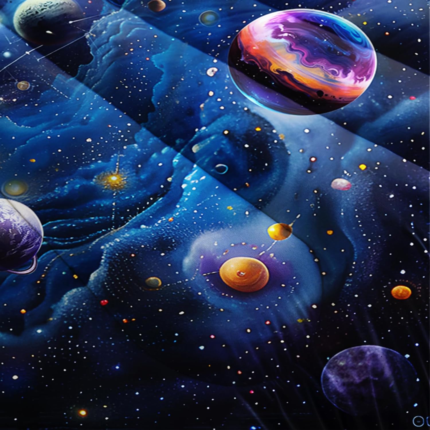 Full Size Galaxy Comforter Set for Kids,Outer Space Themed Full Bedding Sets for Boys,Boys Full Quilt Set Space,Galaxy Bedroom Decor - Image 6